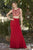 Jolene Collection - 18119 Two Piece Beaded Jewel Sheath Dress In Red and Neutral