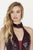 Jolene Collection - 18089 Plunging High Neck Fitted Dress with Slit In Red