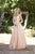 Jolene Collection - 18326 Deep V-neck Floral A-line Gown In Pink