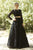 Jolene Collection - 18068 Long Sleeve Two-Piece Floral Detailed Gown In Black