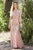 Jolene Collection - 18322 Embellished Halter Neck Mermaid Gown In Pink and Neutral
