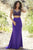 Jolene Collection - 18063 Two-Piece Faceted Crystal Ornate Sheath Gown In Purple and Multi-Color