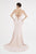 Saboroma - 4501 Embellished Bateau Trumpet Dress In Pink