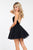 Rachel Allan Short - 4502 Floral Sweetheart A-line Dress in Black