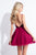 Rachel Allan Short - 4502 Floral Sweetheart A-line Dress in Red