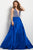 Jovani Plunging Crystal Crusted Evening Gown 45031  - 1 pc Royal In Size 4 Available