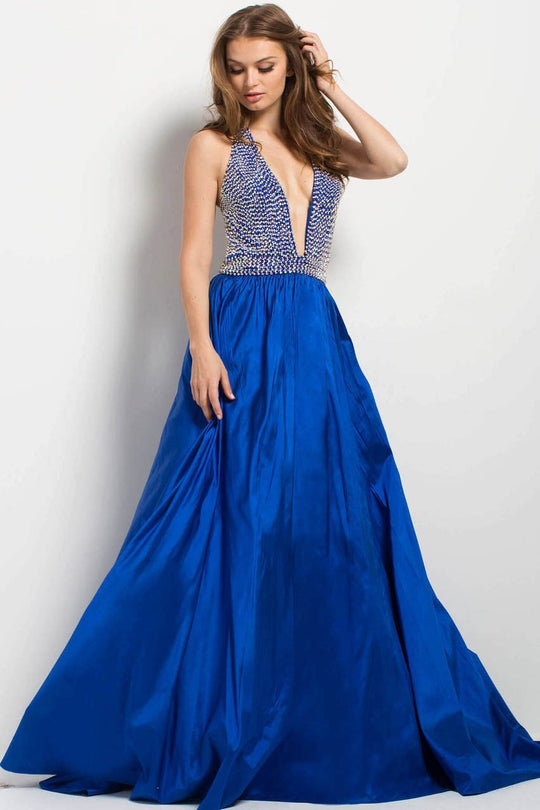 45031 Crystal Crusted Plunging Gown