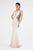 Saboroma - 4503 Beaded Illusion Paneled Plunging Gown In Pink