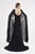 Saboroma - 4505 Applique Trumpet Dress With Side Draping In Black