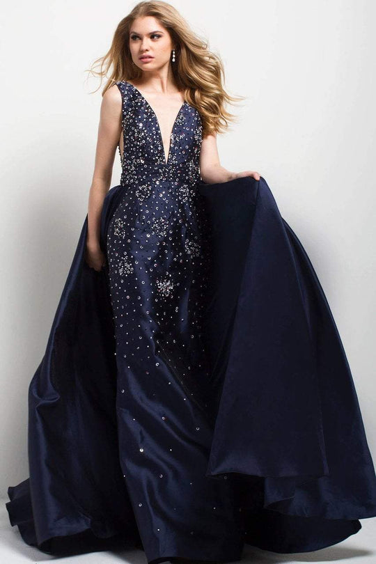 45063 Embellished V-neck Ballgown