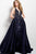 Jovani Embellished V-neck Ballgown 45063 In Navy