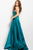 45078 Embellished Deep V-neck A-line Dress