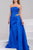 Strapless Ruched Fitted Prom Dress with A Line Overskirt 45079