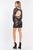 Rachel Allan Short - 4508 Long Sleeved Lace Cocktail Dress in Black