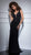 Clarisse - 4509 Beaded Deep V-neck Sheath Dress in Black