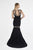 Saboroma - 4509 Beaded Illusion Jewel Mermaid Gown In Black