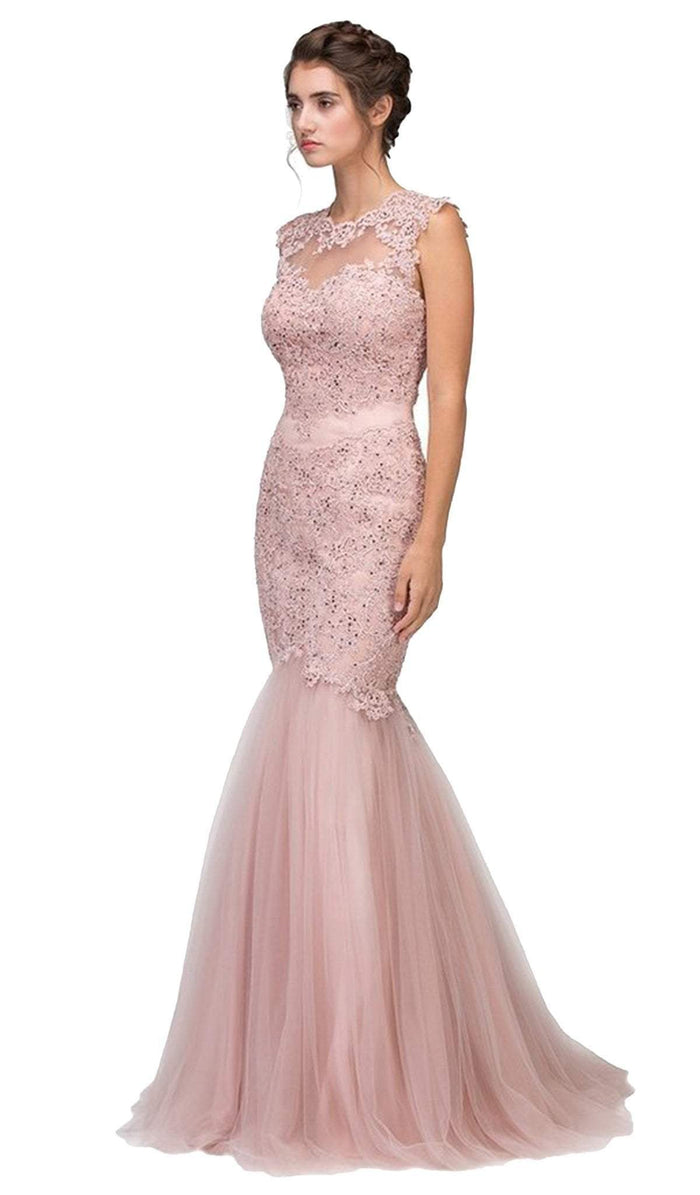Lace Illusion Mermaid Wedding Evening Gown