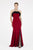 Saboroma - 4512 Floral Applique Strapless Trumpet Dress In Red