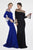 Saboroma - 4514 Embellished Off-Shoulder Trumpet Dress In Blue