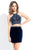 Rachel Allan Short - 4515 Embellished Halter Two Piece Dress in Blue