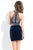Rachel Allan Short - 4515 Embellished Halter Two Piece Dress in Blue