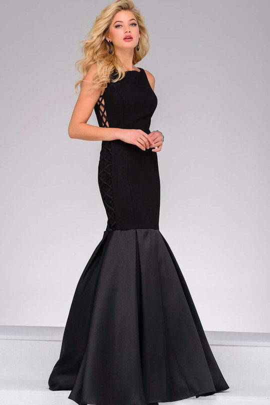 45165A High Halter Satin Mermaid Gown