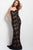 Jovani - Beaded Lace Sheath Dress 45192 in Black