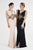 Saboroma - 4523 Lattice Beaded Illusion Cutout Gown In Pink and Black