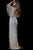 45241 Deep V-neck Beaded Tulle Sheath Dress