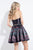 Rachel Allan Short - 4524 Strapless Two-Piece Party Dress in Black and Print