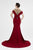 Saboroma - 4525 Draped Foldover Beaded Illusion Gown In Red