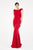 Saboroma - 4527 Floral Appliques Fringe Evening Dress In Red