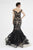 Saboroma - 4528 Lace Applique Mermaid Dress With Train In Black and Pink