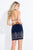 Rachel Allan Short - 4529 Haltered Beaded Jersey Short Dress in Blue