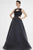 Saboroma - 4529 Embellished Bateau A-line Gown In Black