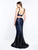 Intrigue - 452 Shimmering Sequined Halter Two Piece Gown In Blue