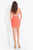 Rachel Allan Short - 4532 Beaded Halter Sheath Dress in Orange