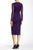 Anne Klein  - 10585482 V Neck Twisted Knee Length Dress in Purple