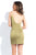 Rachel Allan Short - 4534 Plunging V-neck Sheath Dress in Green