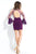 Rachel Allan Short - 4535 Beaded Chiffon Jersey Sheath Dress in Purple