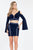 Rachel Allan Short - 4537 Long Sleeves Two-Piece Short Dress in Blue