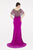 Saboroma - 4537 Bead Embellished Gown with Slit In Pink