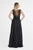 Saboroma - 4538 Applique Bateau Pleated A-line Dress In Black
