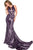 Jovani - Sequined Jewel Mermaid Dress 45399 in Purple
