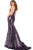 Jovani - Sequined Jewel Mermaid Dress 45399 in Purple