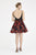 Saboroma - 4544 Deep V-neck Printed A-line Dress In Print