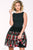 Two Piece Short Dress with Embellished Floral Skirt 41725