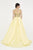 Saboroma - 4546 Vine Appliqued Corset Ballgown In Yellow