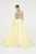 Saboroma - 4546 Vine Appliqued Corset Ballgown In Yellow