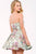 Jovani - Strapless Floral A-Line Cocktail Dress 41732 In Multi-Color